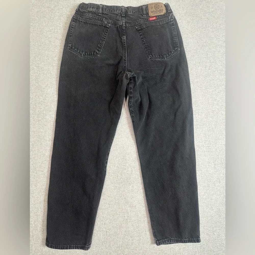 VTG Wrangler Relaxed High Rise Jeans Mens 36x32 (see Meas.) Black 100% Cotton